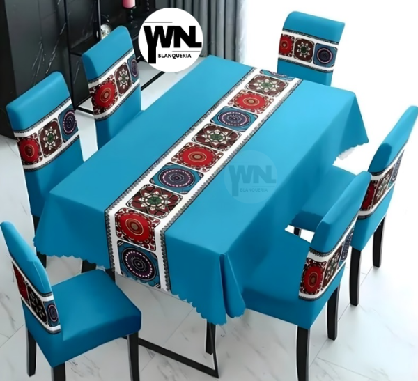 Producto - MANTEL CON CUBRESILLAS x6
