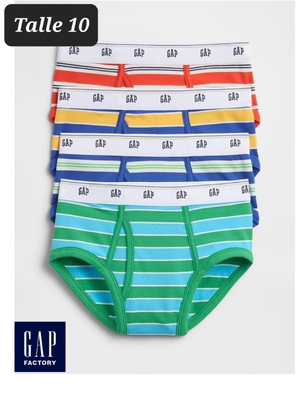Producto - Pack de 4 slip gap talle 10 rayados