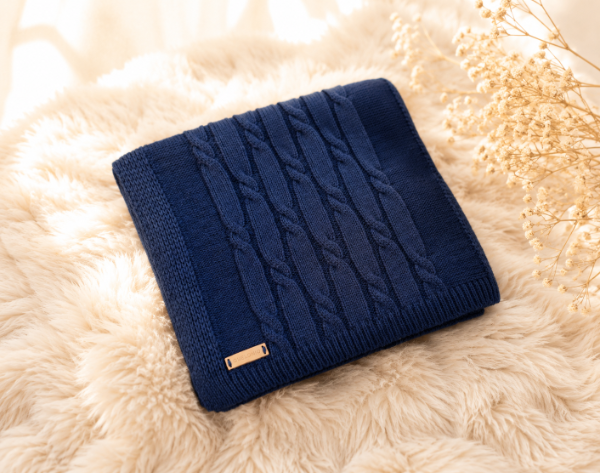 Producto - MANTA LANA OCHITOS AZUL