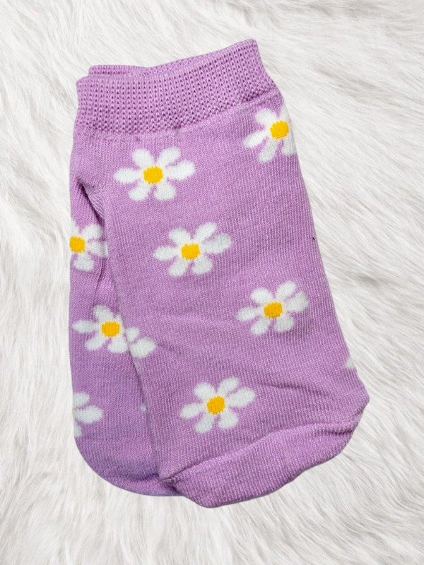 Producto - Soquetes flores fondo lila