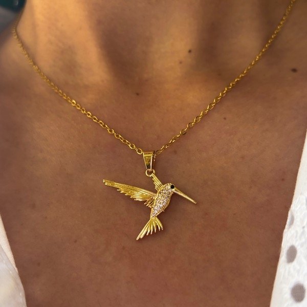 Producto - Collar con dije colibrí B (cod.653)