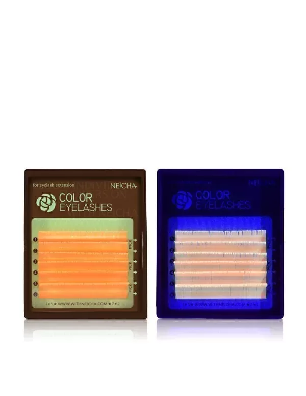 Producto - Extensiones Color FLUORESCENTE - Orange C 0.07 MIX x 6 LÍNEAS