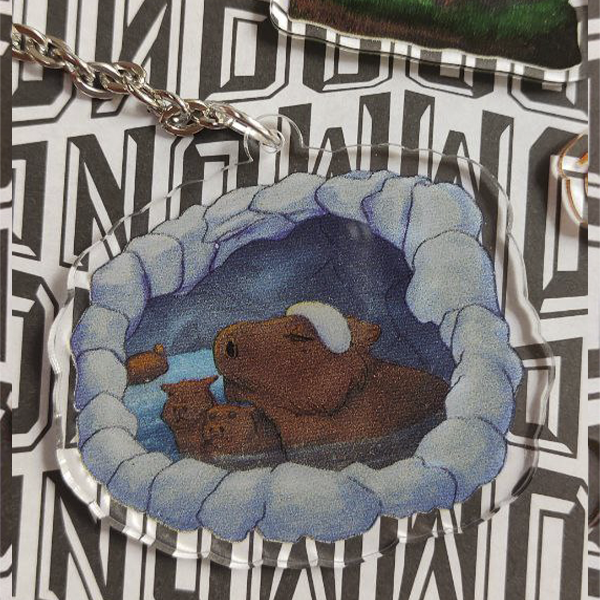 Producto - Llavero de acrílico - Carpinchos en sauna