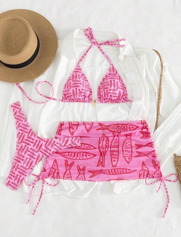 Producto - Bikini Ocean set x 3 rosa y rojo - 1