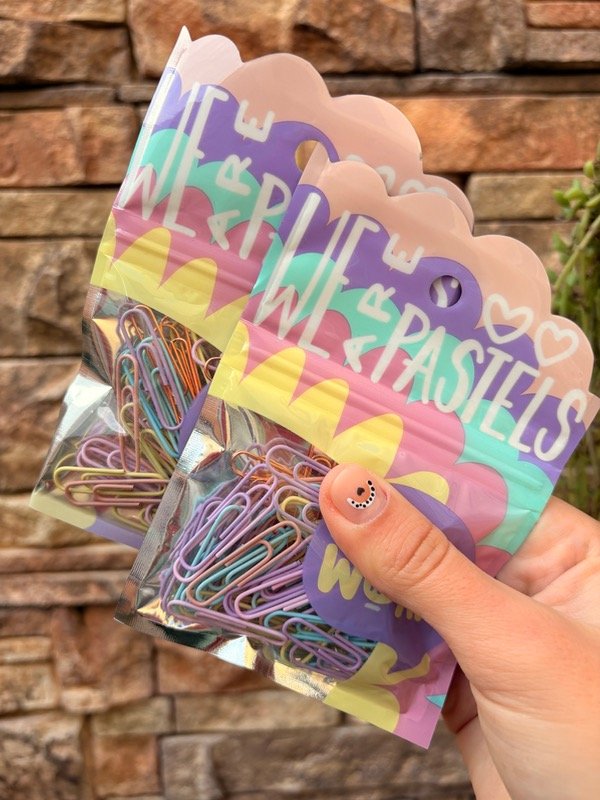 Producto - Clips mooving pastel x 60 unid