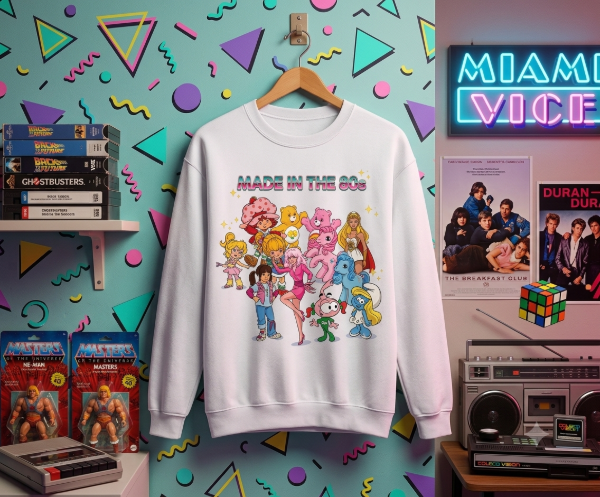 Producto - Buzo Frisa Made in The 80s Personajes Blanco