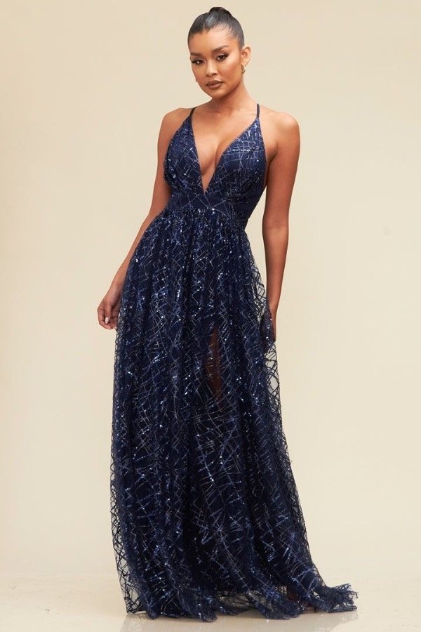 Vestido Merlina azul - IMPORTADOSLAPLATA