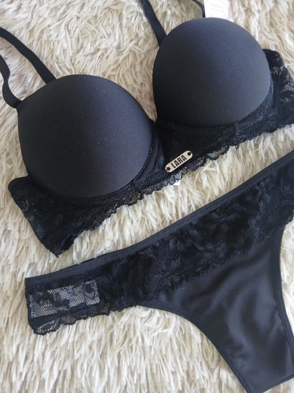 Producto - Conjunto microfibra combinado negro T.85