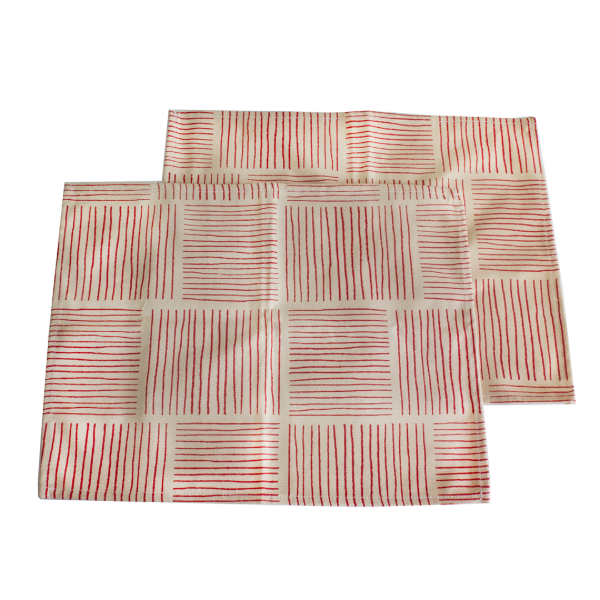 Producto - Set Individuales x2 - Rayitas rojo
