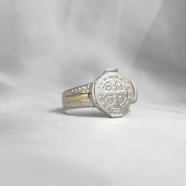 Producto - Anillo San Benito Plata 925 y Oro Redondo - 1