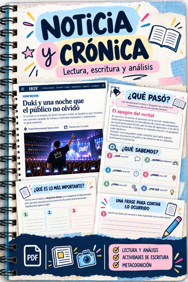 Producto - CUADERNILLO CRÓNICA Y NOTICIA - 0
