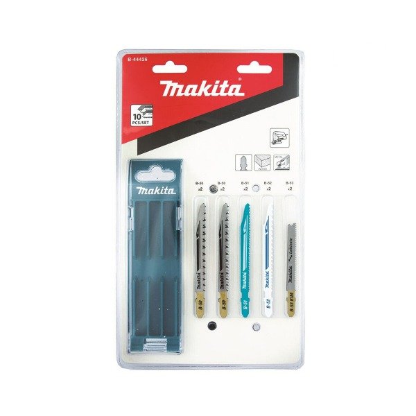 Producto - Juego de 10 hojas de sierra caladora con estuche Makita B-44426