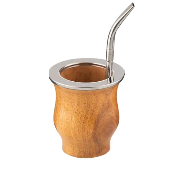 Producto - Mate Algarrobo Boca Ancha Virola De Acero Inox + Pico Loro