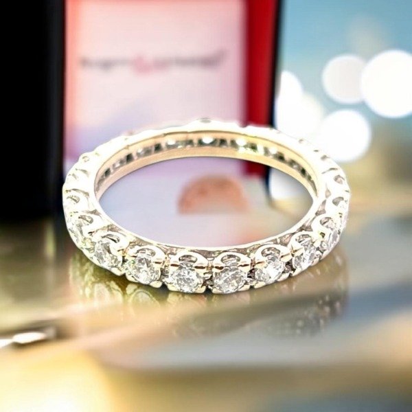 Producto - Alianza sin fin eternity oro blanco 18 k cubic talla brillante - 0