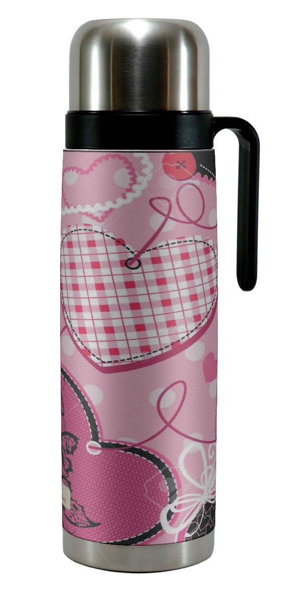 Producto - TERMO ACERO MEDIA MANIJA 1L ECOCUERO CORAZONES
