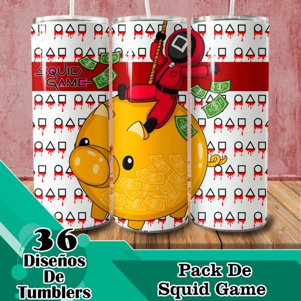 Producto - Diseños Digitales / Plantillas Para Tumblers De Squid Game
