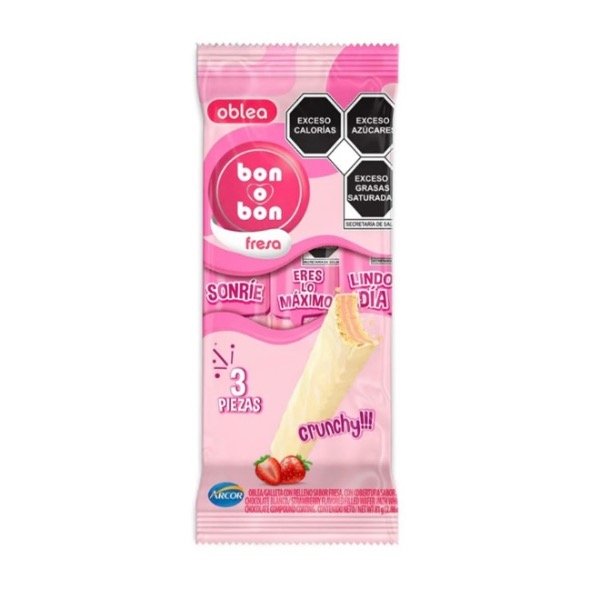 Producto - Bon o bon oblea frutilla 3 und 81gr