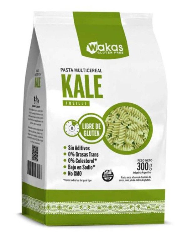 Producto - Wakas FUSILLI MULTICEREAL CON KALE 300 GRS
