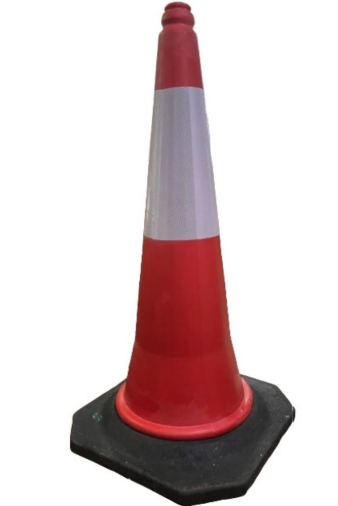 Producto - Cono Rojo de 75 cm con base de goma