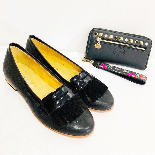 Producto - Mocasines Gina Flecos negros