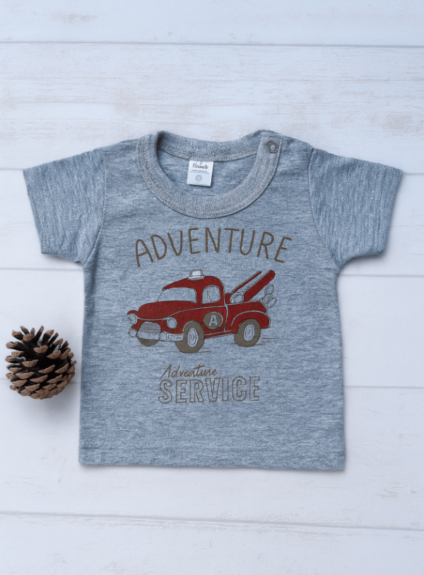 Producto - Remera Gris Claro Estampada