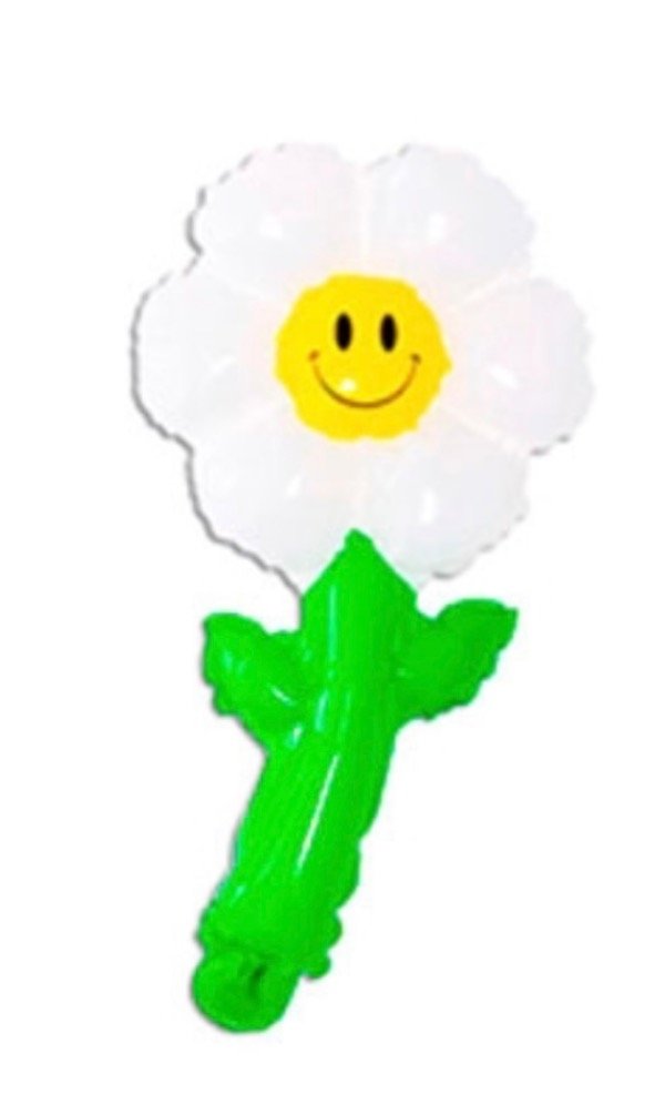 Producto - GLOBO SILUETA FLOR MARGARITA CON TALLO 20x36 cm