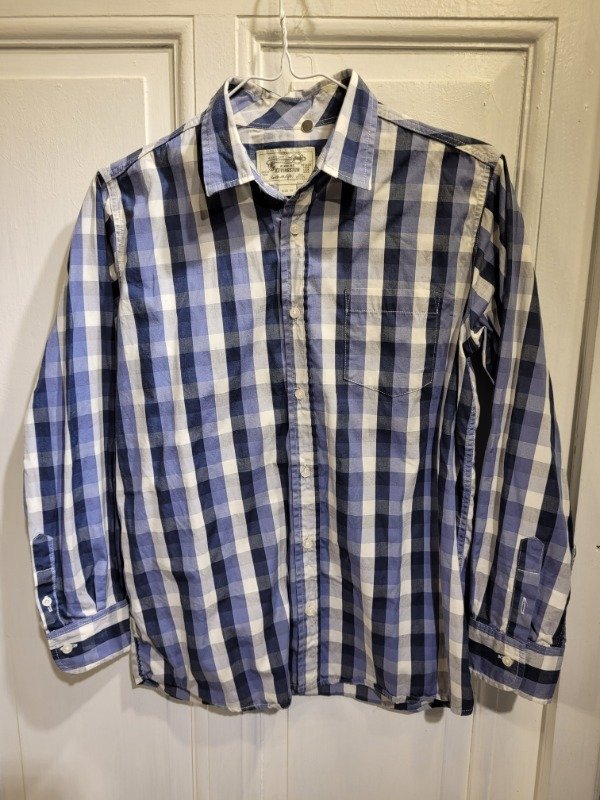 Producto - Camisa KEVINGSTON cuadrillé azul y blanco Talle 16 años - PRECIO: 24X
