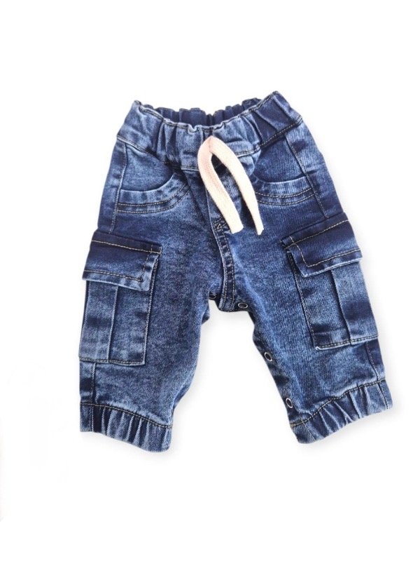 Producto - Pantalón Jean Pañalero Botones Metalicos para Bebes