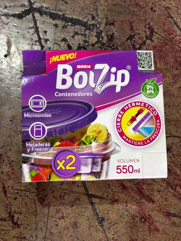 Producto - Tupper redondo x2 550 mL - Bolzip Iberia