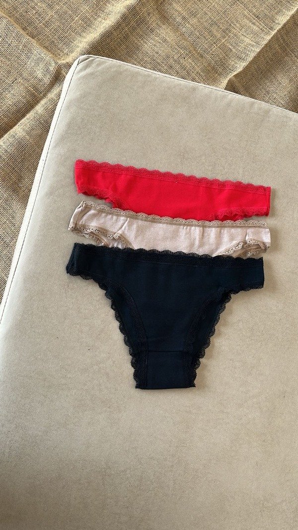 Producto - Pack de 3 Vedetinas con puntilla