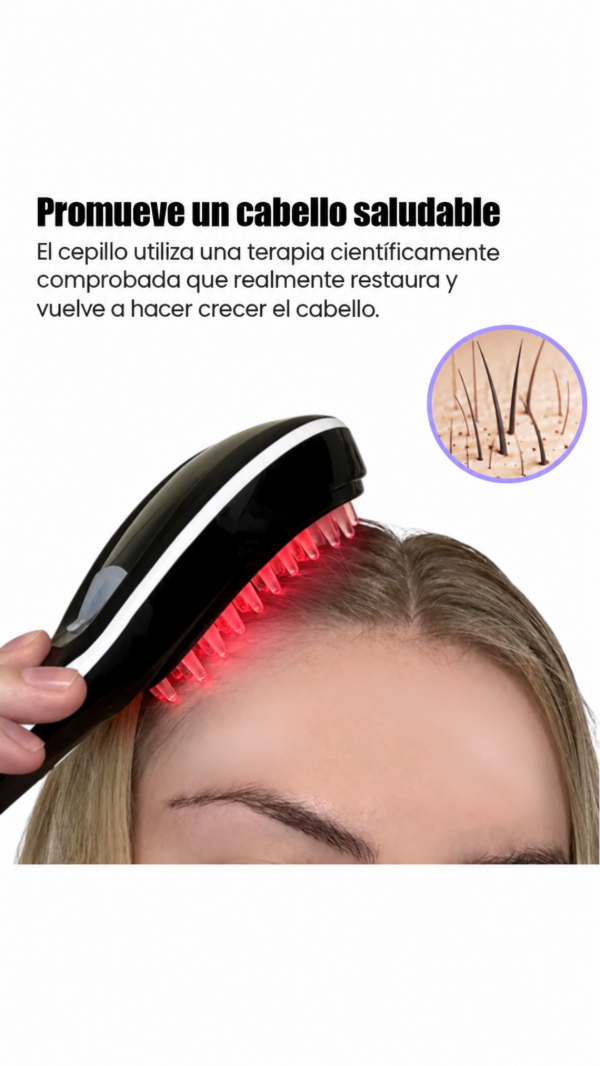 Producto - CEPILLO MASAJEADOR LUZ LED NANO HIDRATACIÓN INALAMBRICO + EXOSOMA CAPILAR - 3