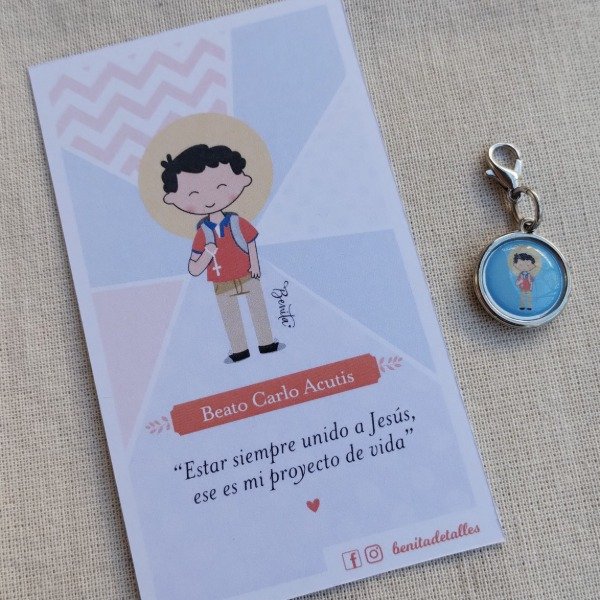 Producto - REGALO PACK ESTAMPA ADVOCACION CON MEDALLITA SAN CARLO ACUTIS