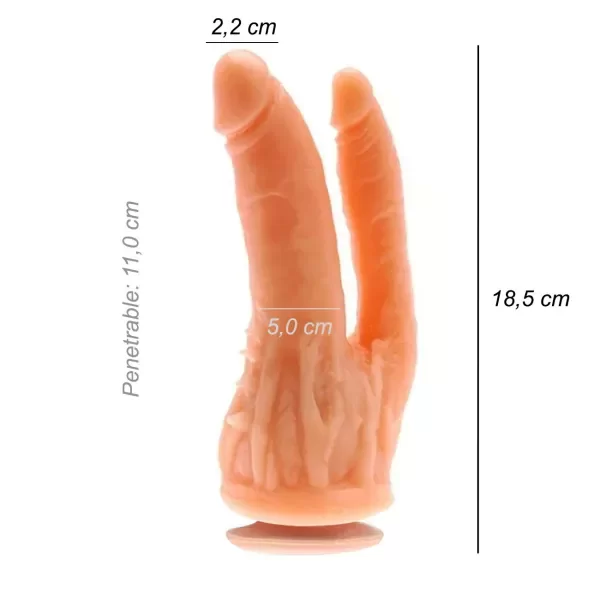 Producto - Dildo Consolador Doble Hot Ventosa piel - 0