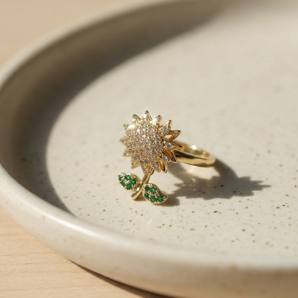 Producto - Anillo girasol giratorio