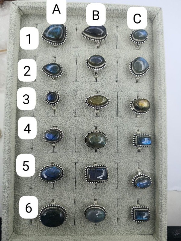 Producto - Anillo Baño en Plata de piedra Labradorita - 0