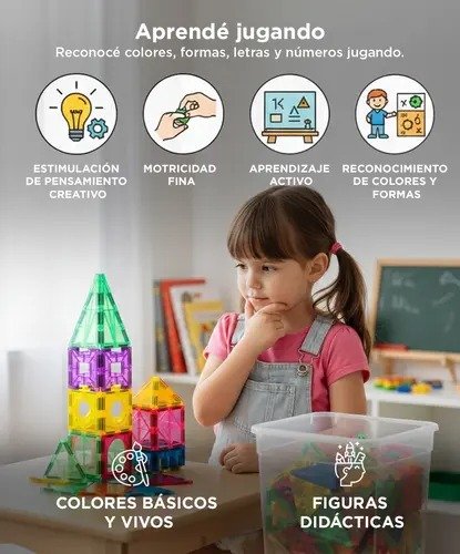 Producto - Bloques De Construcción Gadnic Magnéticos 120 Piezas - 2