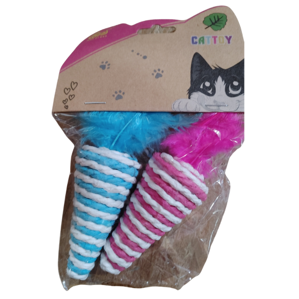 Producto - Juguete Para Gatos Zanahoria Con Hilo Sisal Y Plumita pack x2 unidades - 3