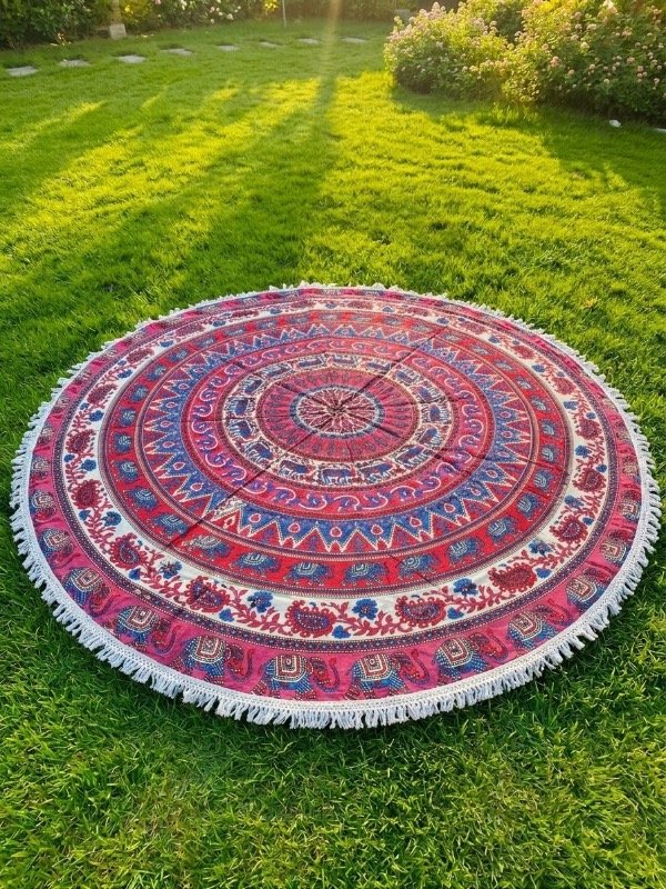 Producto - Manta circular con elefantes modelo 2