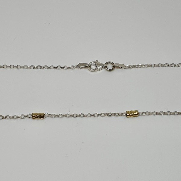 Producto - Cadena Rolito 030 Plata y Oro x45cm