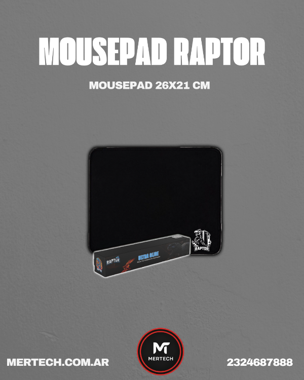 Producto - Mouse Pad Gamer Raptor Ultra Glide (260x210x3mm)