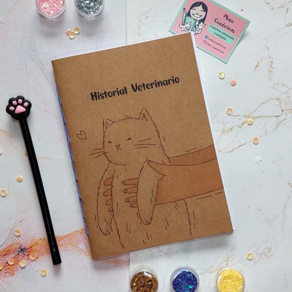 Producto - Libreta veterinaria- gato blanco