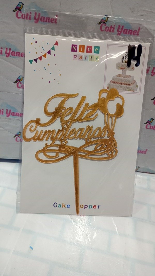 Producto - Topper "Feliz Cumpleaños" PLASTICO - 2