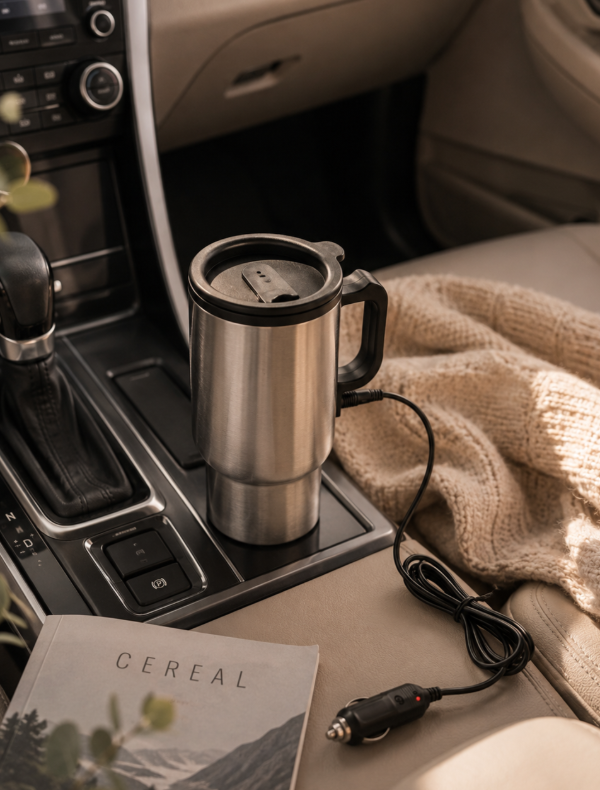 Producto - Vaso de acero termico con enchufe para auto