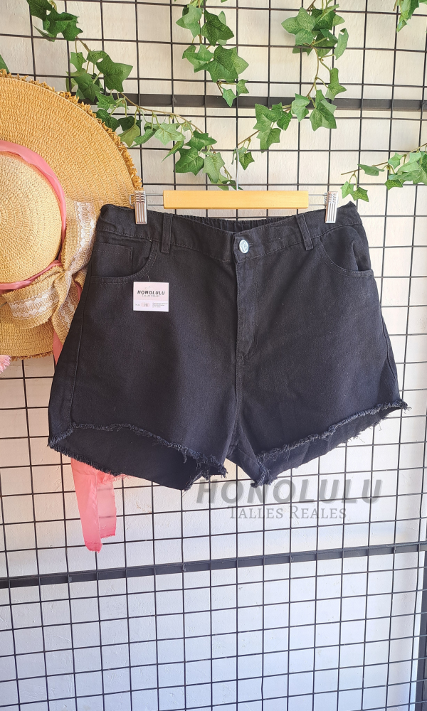 Producto - Short #Denim Desflecado Negro
