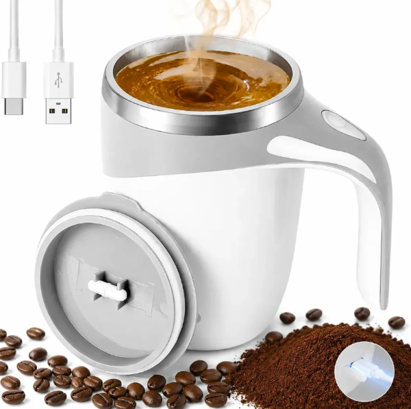 Producto - Taza/vaso Termico Cafetero Con Batidor Eléctrico Mezclador recargable USB! - 0