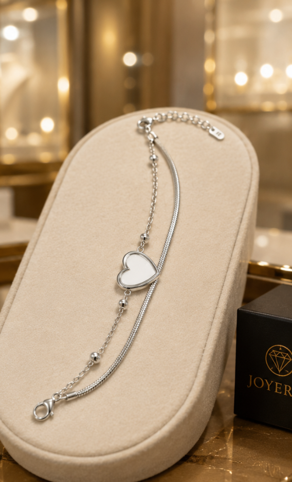 Producto - Pulcera acero mariposa blanca y corazon