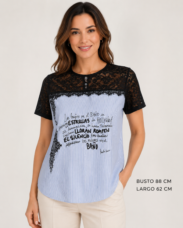 Producto - Remera con encaje