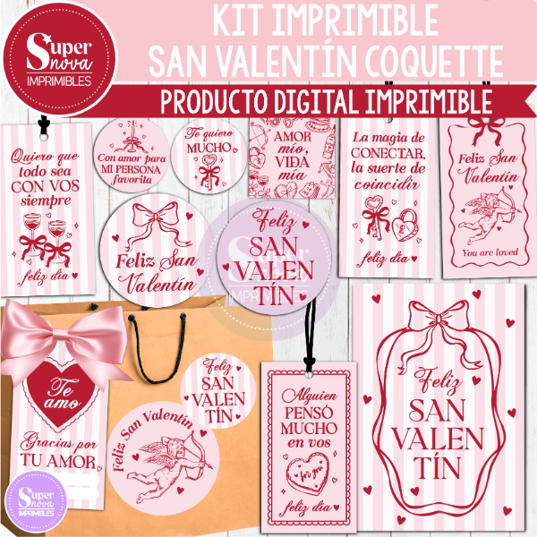 Producto - KIT IMPRIMIBLE SAN VALENTÍN COQUETTE