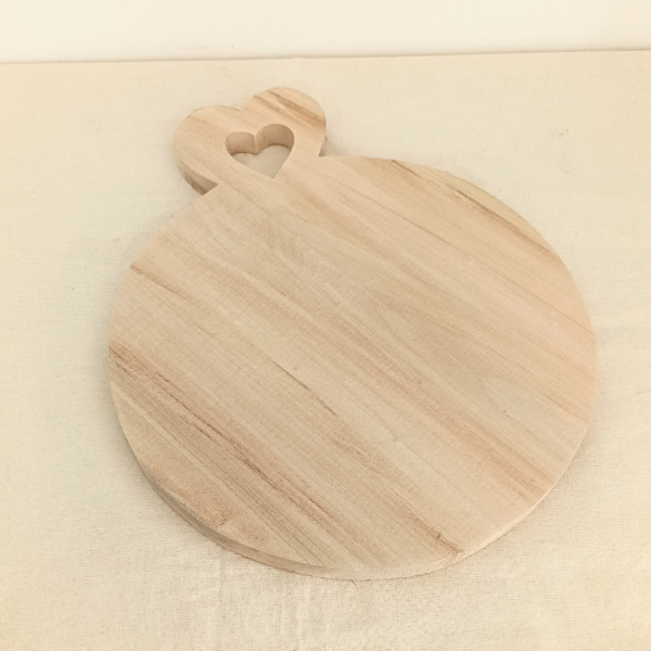 Producto - Tabla redonda mango corazón