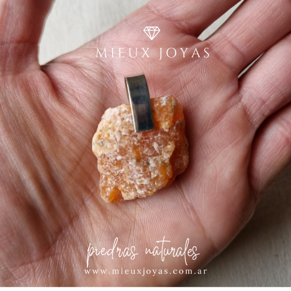 Producto - Dije de Calcita naranja y alpaca